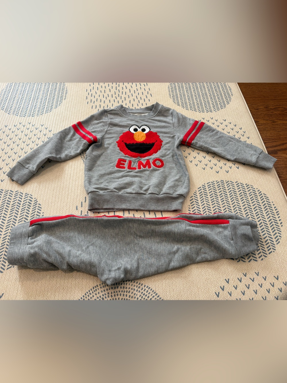 Little Sleepies Gray & Red Elmo Matching Set